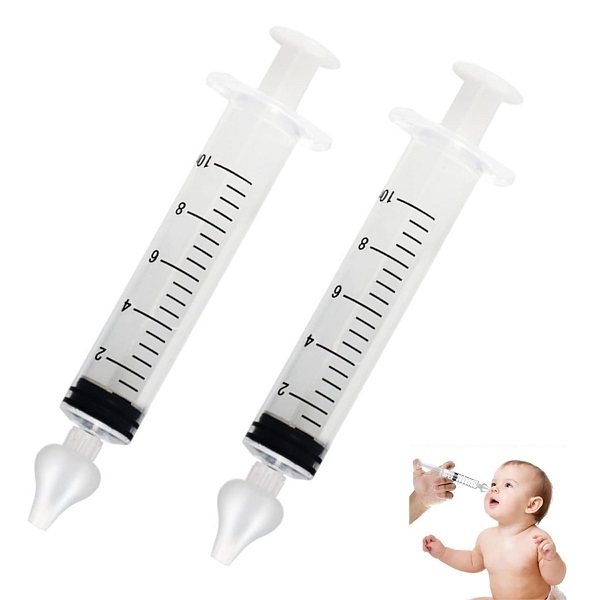 nasal syringe irrigator [2 pieces], 10ml, with baby scale, nasal syringe washer, and silicone nasal suction nozzle that can be cleaned and reused
