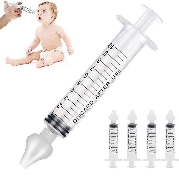 Infant Nasal irrigation, 10ml Nasal irrigation syringe, nasal cleaner with cleanable and reusable silicone nasal suction nozzle, safe nasal cleaner