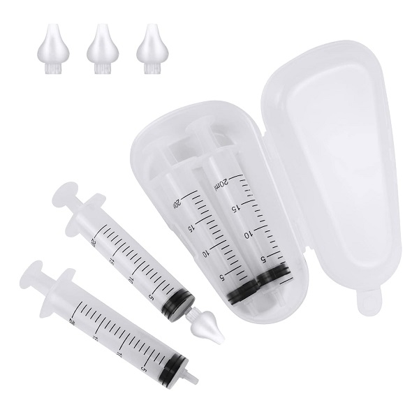 Fly Baby syringe 20ml professional syringe infant Nasal irrigation device, with cleanable and reusable silicone nasal suction nozzle Bebe nasal syringe